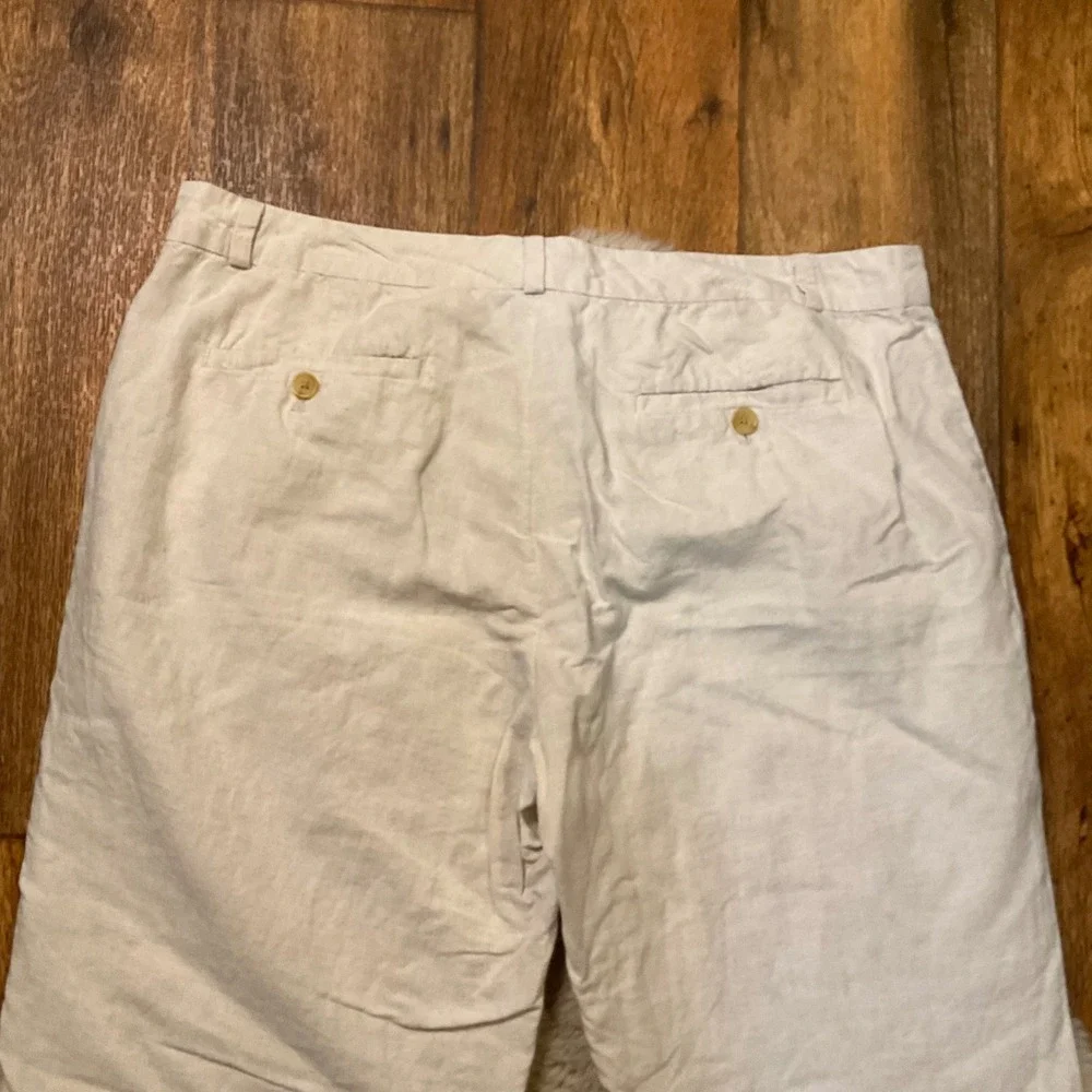 Banana Republic Martin Fit Pants Size 14‎ Linen Cotton Womens Tan Tousers Dress